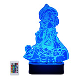 Velador Qiqi Genshin Impact Lampara Acrilico 3d Led + Poster