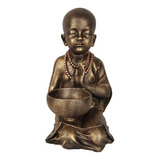 Buda Menino Com Cumbuca Vaso Castiçal Decorativo Em Resina 