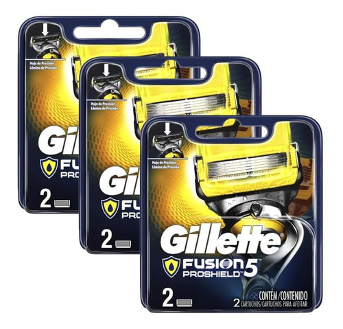 Kits 3 Cargas Gillette Aparelho De Barbear Fusion Proshield