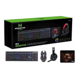 Combo Mouse + Teclado + Audifonos + Mousepad Kit Insertion