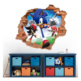 Vinil Decorativo Sonic Nintendo Sticker Gigante Muro Roto