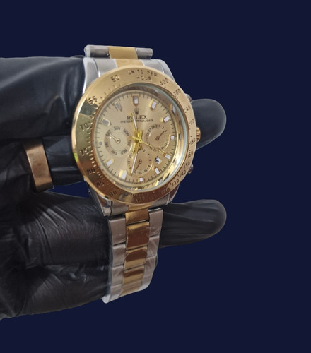 Reloj Rolex Plateado Con Dorado Clon