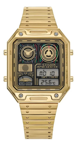 Reloj Citizen Star Wars C-3po Jg2123-59e E-watch Color De La Correa Oro Color Del Bisel Dorado Color Del Fondo Negro