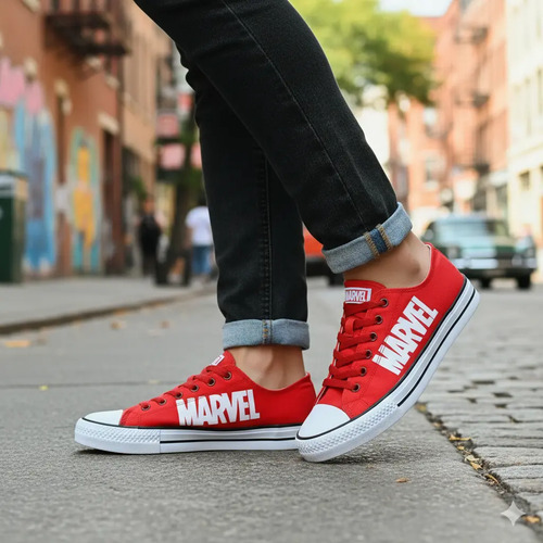 Tenis Hombre Mujer Panam Marvel Rojo