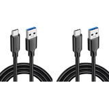 2 Cables Cortos Usb Tipo A Macho Usb Tipo C Macho