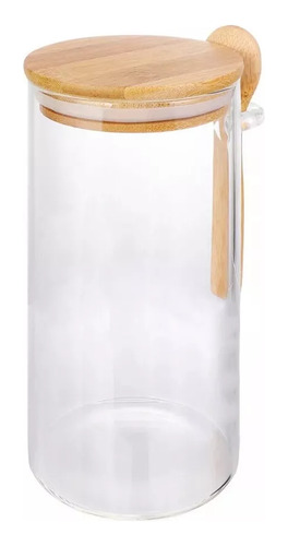 Frasco Hermético De Vidrio Con Porta Cuchara 400 Ml