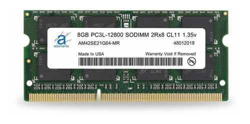 Memoria Ram 8gb Adamanta (1x8gb) Upgrade Compatible Para Hp Elitebook Pavilion Probook Zbook Ddr3l 1600mhz Pc3l-1