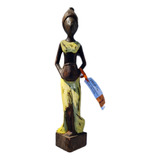 Figura Africana 38 Cm Madera. Decoración 