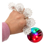 10 Anillos Blanco Transparentes Luz Led Fiesta Batucada Boda