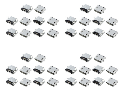 40 Piezas De Repuesto B, Conector Micro Usb Hembra, Puerto S