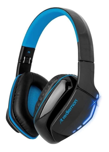 Audífonos Gamer Inalámbricos Luz Led Plegable B3500 Redlemon Color Azul