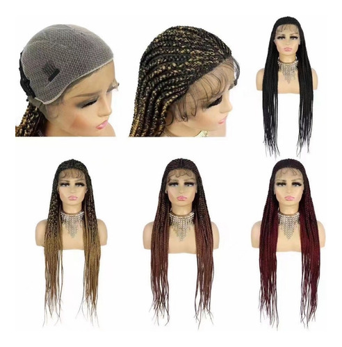 Peruca Full Lace Trança Pronta Afro Box Braids 75cm