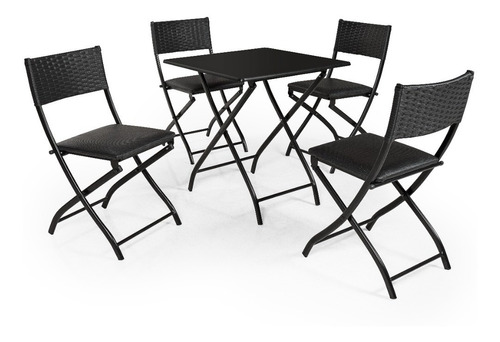 Jogo Mesa Com 4 Cadeiras Dobravel Bar Lanchonete Restaurante