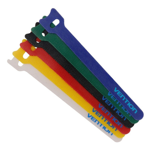 Cinchos Plastico Velcro Vention Sujeta Cables 6 Pzas Colores Color Negro