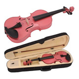 Violín Acústico Tamaño 1/4 Para Niño Color Rosa