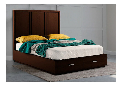 Base Edmund Chocolate King Size Box Mueble Base Cama Pieza