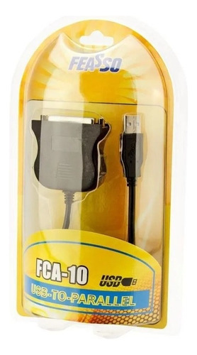 Cabo Usb Paralelo Db25 Fca-10 Feasso Cor Preto