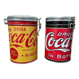 Set X2 Latas Retro Coca Cola Cierre Hermético 