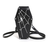 Bolso Gótico De Telaraña Para Mujer, Ataúd De Cuero Pu Para