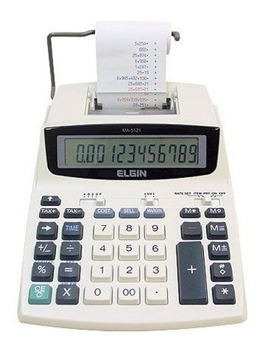 Calculadora Com Bobina Compacta Elgin 12 Dígitos Ma-5121