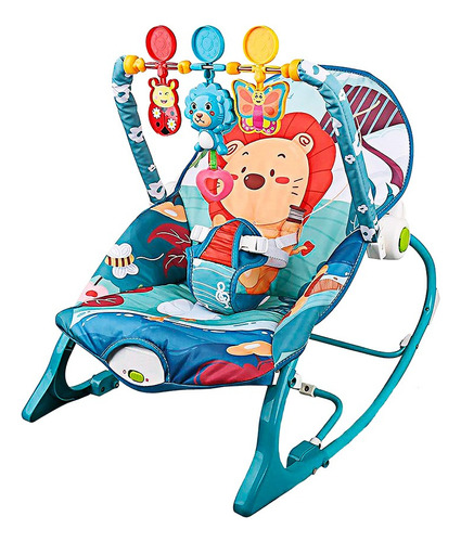 Silla Mecedora Vibradora Para Bebé Baby Diseño Música Color Celeste