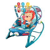 Silla Mecedora Vibradora Para Bebé Baby Diseño Música Color Celeste