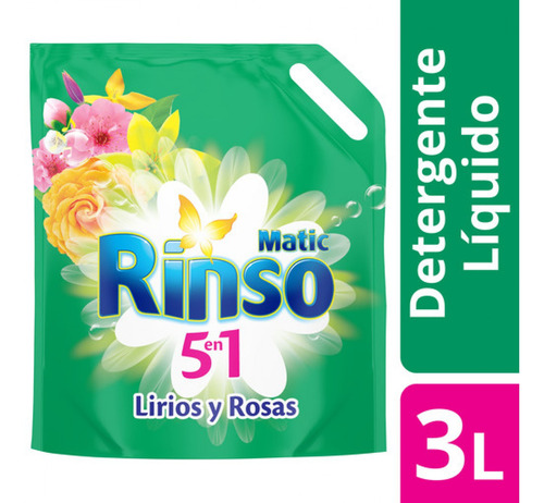 Rinso Detergente Líquido Lirios Y Rosas Dp 3lt