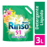 Rinso Detergente Líquido Lirios Y Rosas Dp 3lt