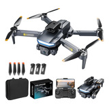 Mini Drone A15 Pro Con Cámara Y Motores Brushless 3 Baterías Color Gris Oscuro