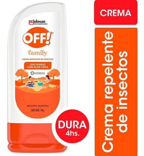 Off! Family Crema Repelente Aloe Vera 196g Familiar Camping X 1