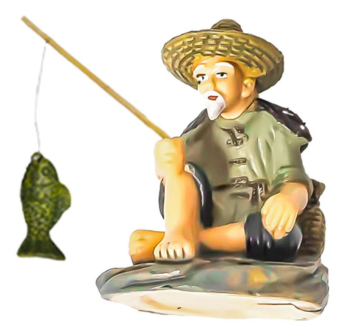 Figurita En Miniatura De Pescador, Accesorios De Decoración