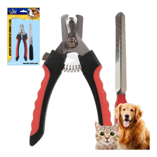 Cortador De Unhas Pet Alicate Cães Gatos Profissional + Lixa