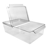 Organizador Apilable Para Heladera Acrilico Tapa Doble