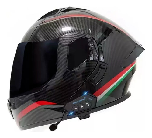 Casco Para Moto Fibra De Carbon Deportivo Con Bluetooth Dot