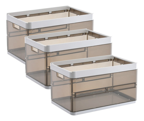 3 Caja Almacenamiento Plegable Acrilico Transpar Organizador