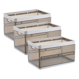 3 Caja Almacenamiento Plegable Acrilico Transpar Organizador