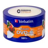 Dvd-r Verbatim Printable X 50 Unid 4.7gb 16x Imprimible