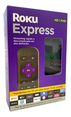 Roku Express Full Hd Streaming Player Smart Tv C/ Controle
