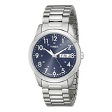 Reloj Pulsera Timex T2m933 South Street Deportivo Color De La Correa Plateado