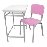 Carteira Escolar Infantil C/ Cadeira LG Flex Reforçada T3 Cor Rosa