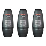 Desodorante Dove Rollon Masculino Sem Perfume 50ml - Kit3un