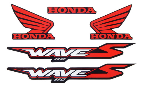 Calcos Juego Honda Wave 110s Tipo Original (moto Negra)