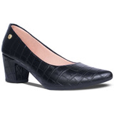 Sapato Feminino Social Fino Scarpin Croco Salto Med Af2.02