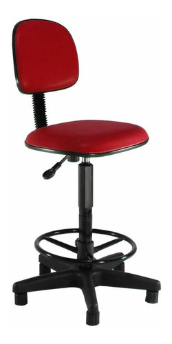 Cadeira Caixa Alta Corino Vermelha  Com Aro Regulável