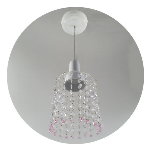 Lustre Quarto Pendente Pingente Cristal Teto Luminária Cor Branco 110v/220v