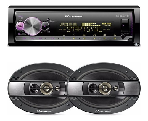 Kit Pioneer Mvh-x3000br Bluetooth + 2 Falantes 6x9 300w Rms