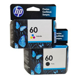 Kit Cartuchos Originais Hp 60 Preto E 60 Color P D1660