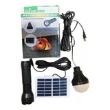 Kit Camping Solar Portatil Linterna + Foco Led + Panel Solar