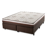 Cama Box Casal Molas Ensacadas Siena 158x198x58cm Marrom