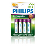 Pilas Recargables Philips Aa X 4 R6b4rtu25/97 - 2500 Mah